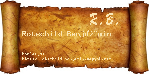 Rotschild Benjámin névjegykártya
